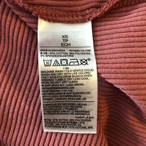 Old Navy Ribbed Long Sleeve Turtleneck Top XS Cotton Blend Pink - Picture 4 of 4